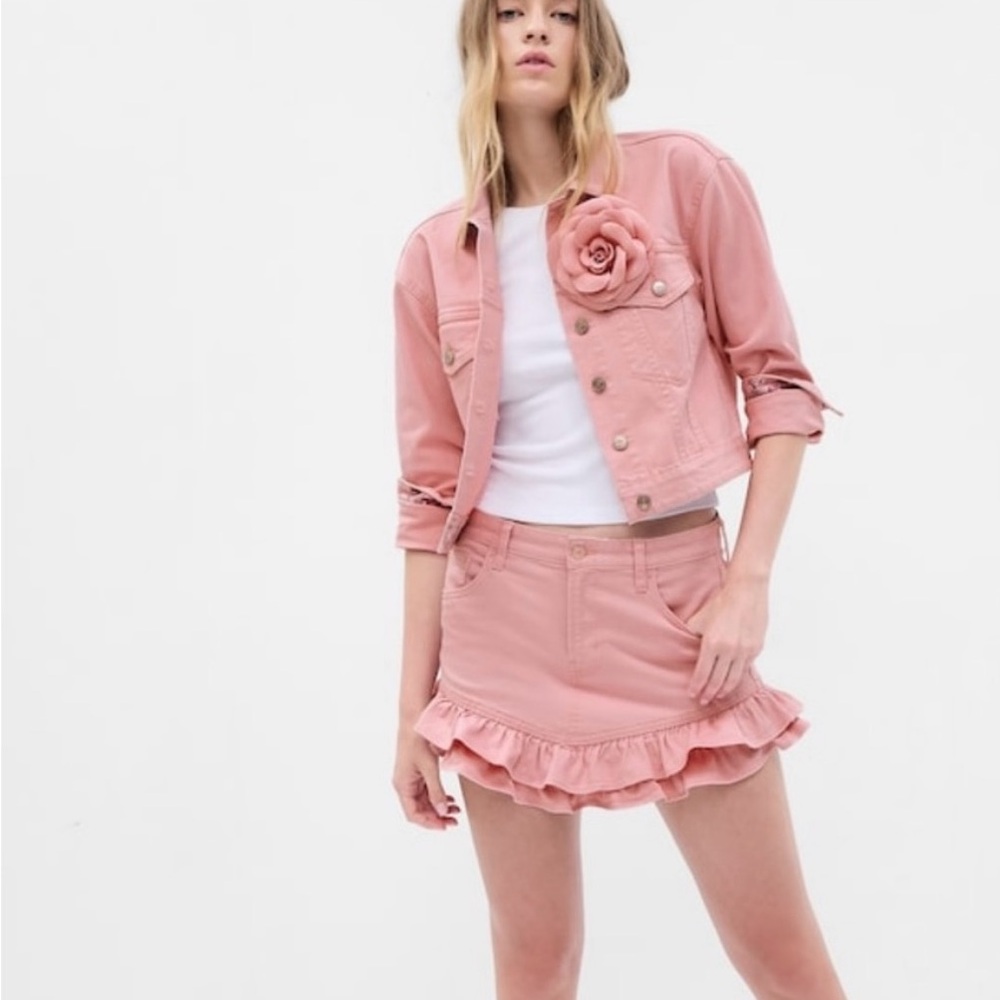 LoveShackFancy Pink Jean Jacket